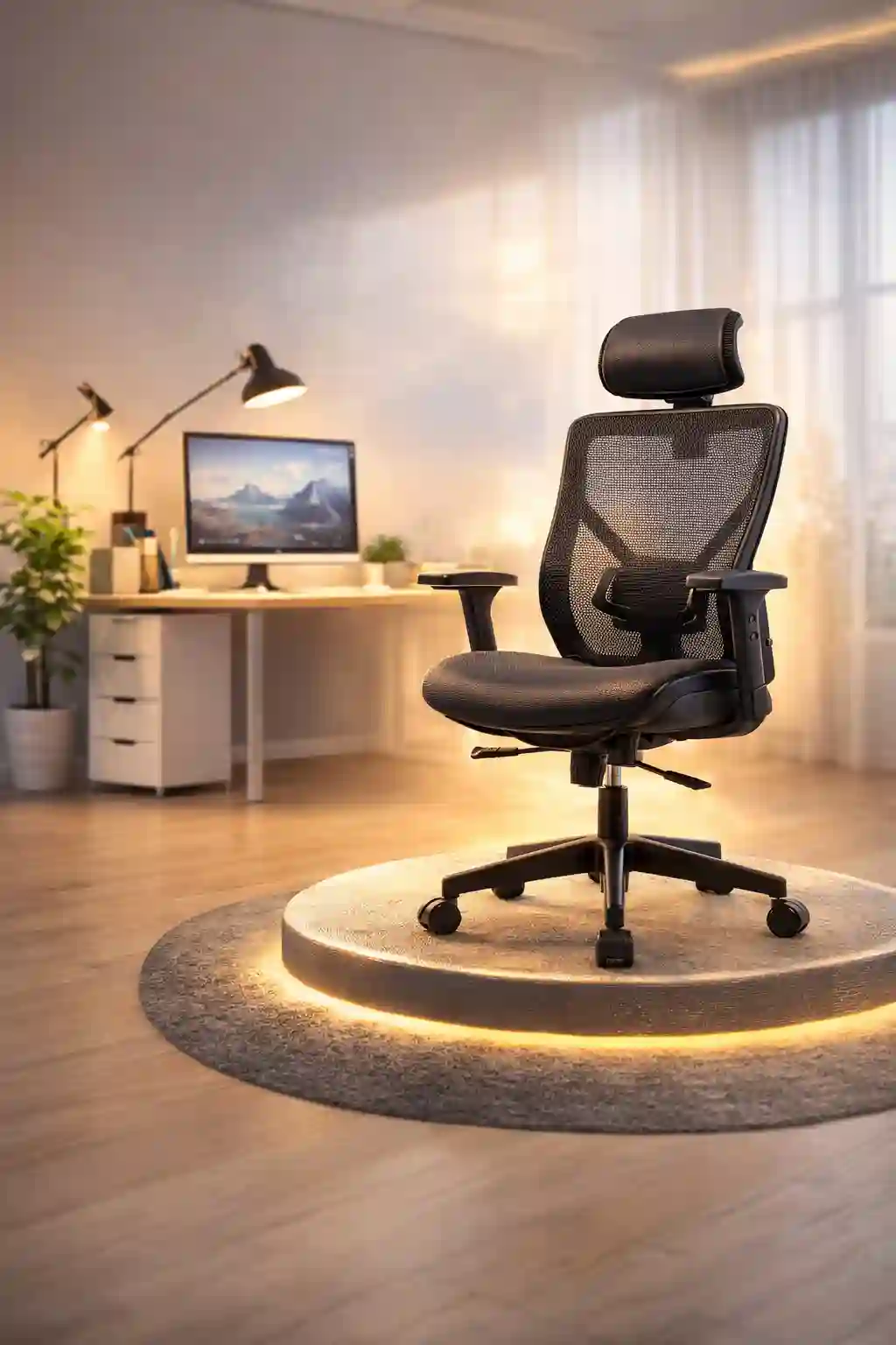 ergonomic office chair in modern home office
