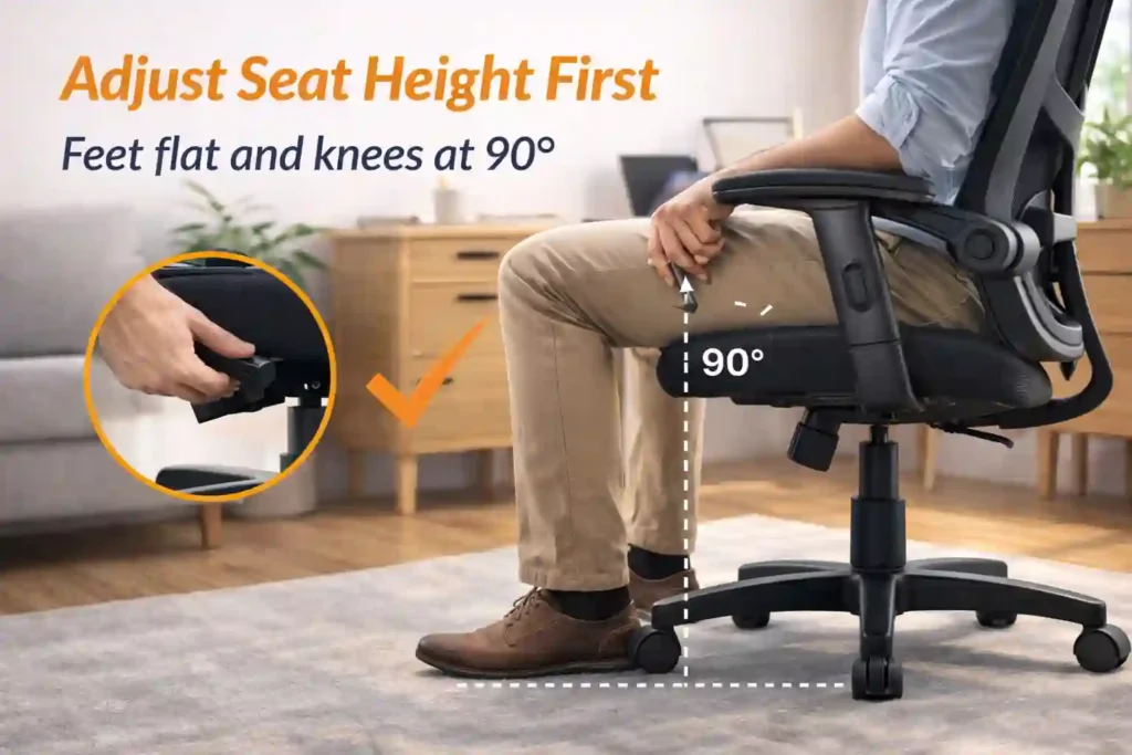 How to adjust office chair for perfect posture ergonomic home office setup