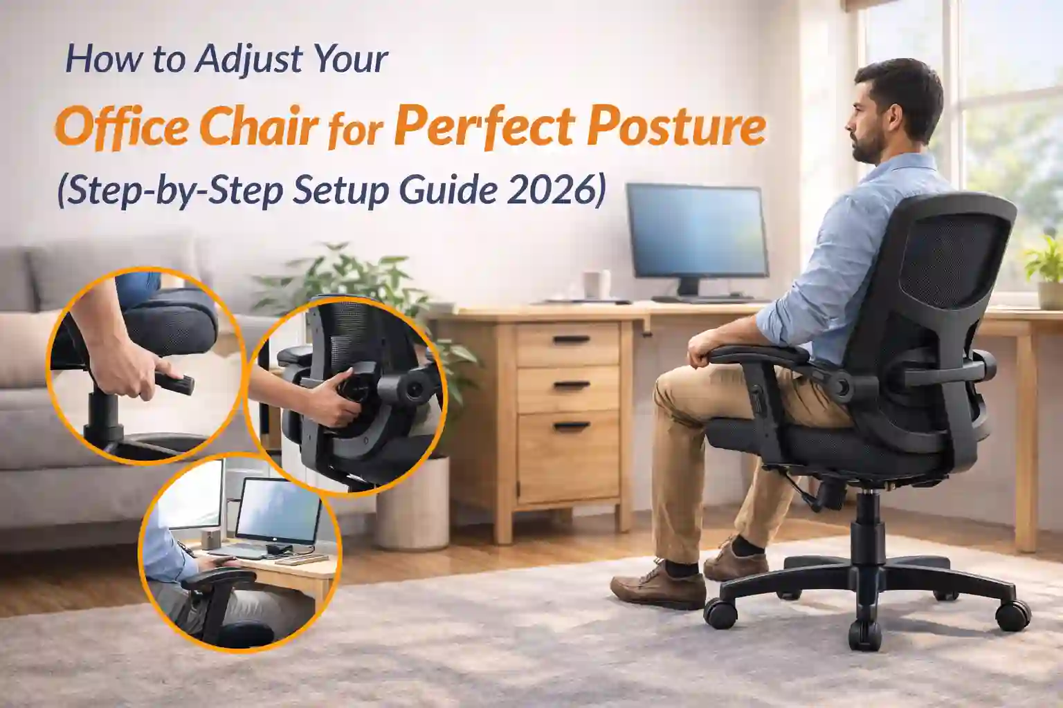 How to adjust office chair for perfect posture step by step ergonomic home office setup